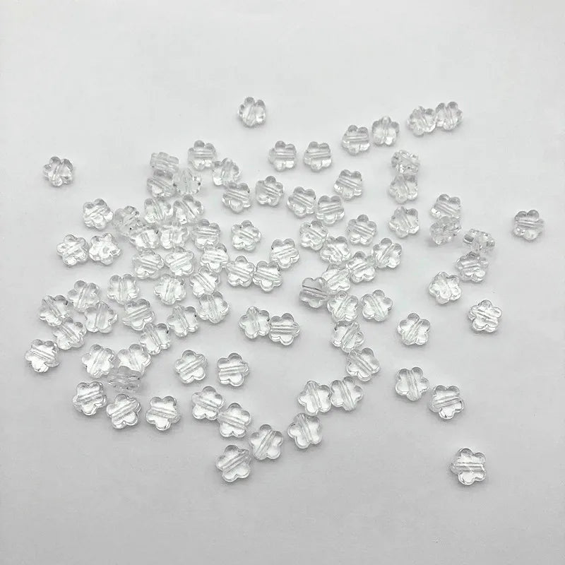2000pcs Clear Acrylic Flower Beads Jewelry DIY Parts