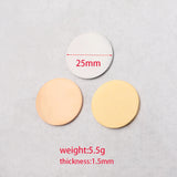 20Pcs 25*1.5mm Round Stainless Steel Stamping Disc Charms