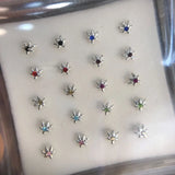 925 Sterling Silver Nose Studs Maple Leaf Body Piercing Jewelry