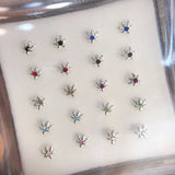 925 Sterling Silver Nose Studs Maple Leaf Body Piercing Jewelry