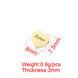 20Pcs Mum Heart Beads Mirror Polish Stainless Steel Beads DIY Necklace Bracelets