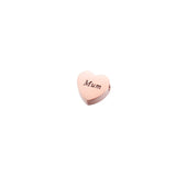 20Pcs Engrave Mum Heart Beads Stainless Steel Beads