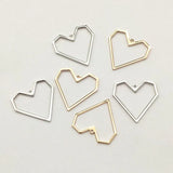 20mm 100pcs Brass Heart Charm Pendants Jewelry Findings