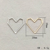 20mm 100pcs Brass Heart Charm Pendants Jewelry Findings