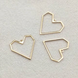 20mm 100pcs Brass Heart Charm Pendants Jewelry Findings