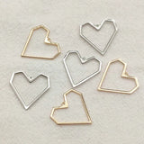 20mm 100pcs Brass Heart Charm Pendants Jewelry Findings