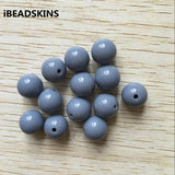 Dark Chunky Acrylic Round Beads Necklace Bracelet DIY Jewelry Findings 100pcs