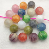 Marble Effect Resin Chunky Round Beads 100pcs