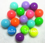 Neon Chunky Acrylic Round Beads 100pcs/lot 20mm for DIY Jewelry