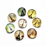 Eiffel Tower Snap Button Glass Fit 18mm Bangle DIY Snap Bracelet Jewelry
