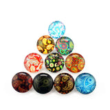 20pcs Flower Round Snap Button Glass Fit Bangle 18mm DIY Snap Bracelet Jewelry