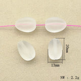 Clear Frosted Drop Beads 200pcs Necklace Earrings DIY Parts
