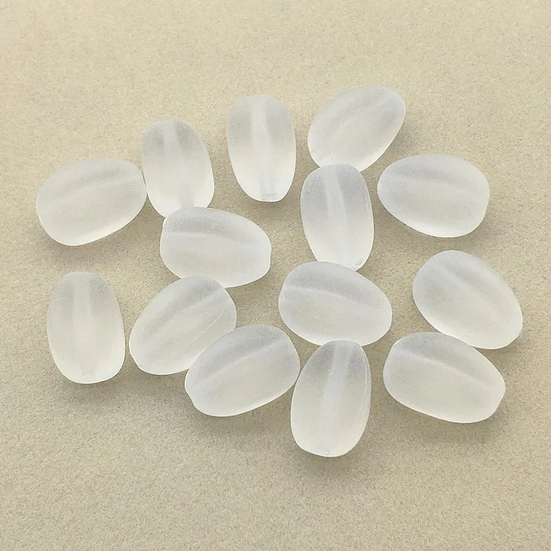 Clear Frosted Drop Beads 200pcs Necklace Earrings DIY Parts