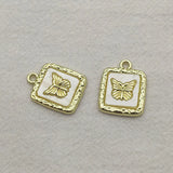 Square Charm Zinc Alloy Pendants for DIY Jewelry Making - 100pcs