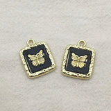 Square Charm Zinc Alloy Pendants for DIY Jewelry Making - 100pcs