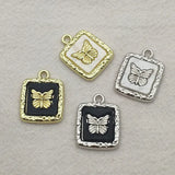 Square Charm Zinc Alloy Pendants for DIY Jewelry Making - 100pcs