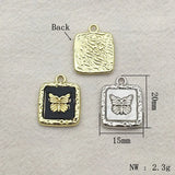 Square Charm Zinc Alloy Pendants for DIY Jewelry Making - 100pcs