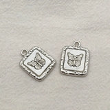 Square Charm Zinc Alloy Pendants for DIY Jewelry Making - 100pcs