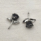 100pcs Zinc Alloy Rose Flower Charm Necklace Earrings DIY Jewelry Findings