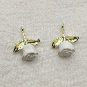 100pcs Zinc Alloy Rose Flower Charm Necklace Earrings DIY Jewelry Findings