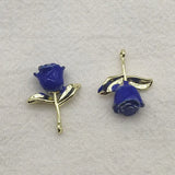 100pcs Zinc Alloy Rose Flower Charm Necklace Earrings DIY Jewelry Findings
