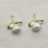 100pcs Zinc Alloy Rose Flower Charm Necklace Earrings DIY Jewelry Findings
