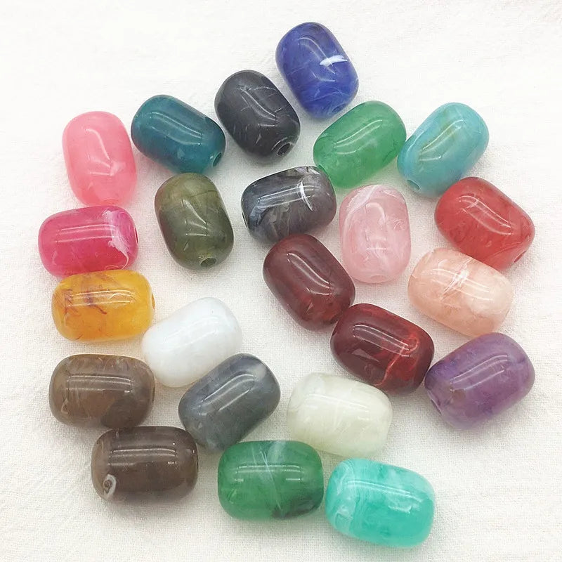 Arrival! 150pcs Acrylic Marble Cylinder Beads for Earrings DIY