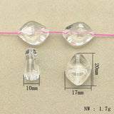 Clear Concave Rhombus Beads For Jewelry Making, 290pcs