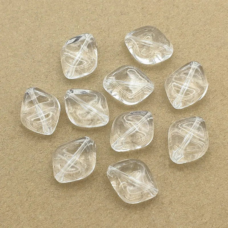 Clear Concave Rhombus Beads For Jewelry Making, 290pcs