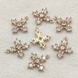 50pcs Cubic Zirconia Cross Charm for DIY Jewelry, Findings