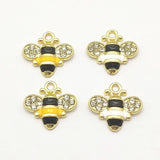 Enamel Bee Charm 100pcs For DIY Jewelry Making