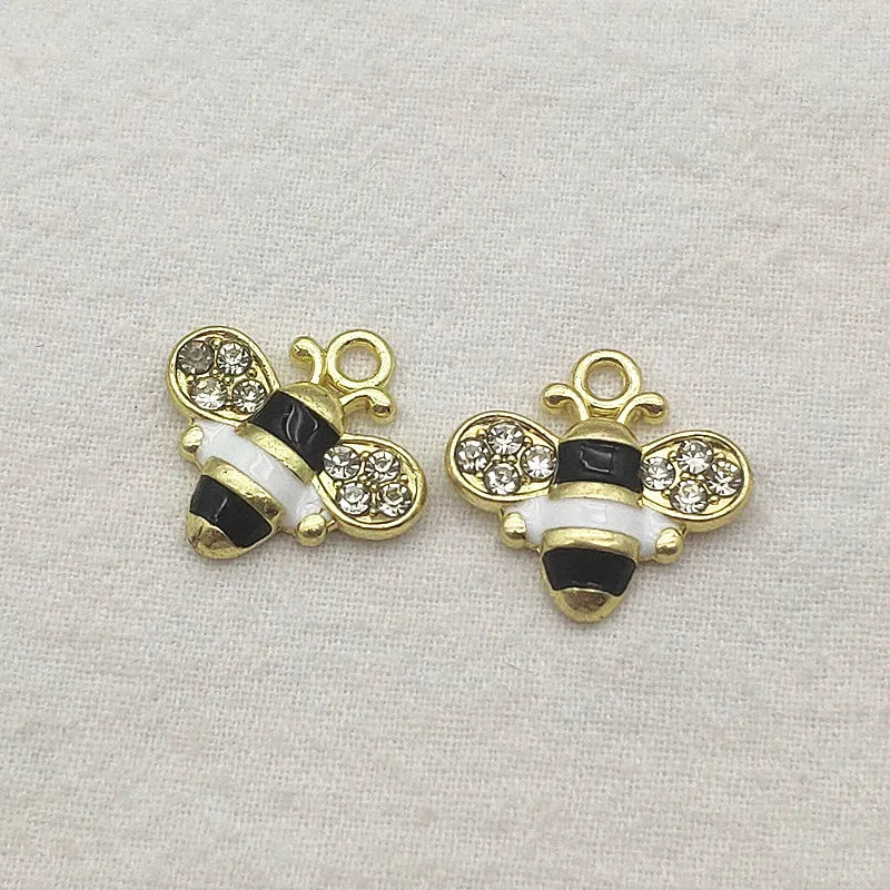 Enamel Bee Charm 100pcs For DIY Jewelry Making