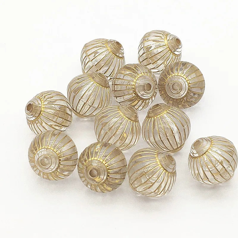 130pcs Bronzing Lantern Beads for Necklace Earrings DIY Parts