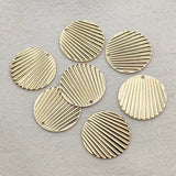 21mm Brass Charm Stripe Round Pendants 100pcs