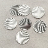 21mm Brass Charm Stripe Round Pendants 100pcs
