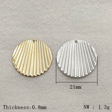 21mm Brass Charm Stripe Round Pendants 100pcs