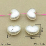 250pcs Wrinkle Pearls Heart Beads Necklace Earrings DIY Parts