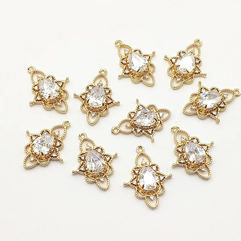 CZ Drop Charm 50pcs DIY Jewelry Findings