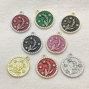 100pcs Arrival Rhinestone Flower Charms for DIY Jewelry Making