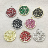 100pcs Arrival Rhinestone Flower Charms for DIY Jewelry Making