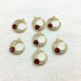 Moon Shape CZ Charm for Jewelry Earring DIY, 40pcs