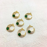 Moon Shape CZ Charm for Jewelry Earring DIY, 40pcs