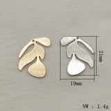 100pcs Brass Leaves Charm Necklace Earrings DIY Jewelry Findings