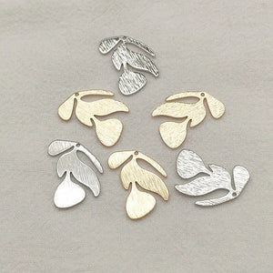 100pcs Brass Leaves Charm Necklace Earrings DIY Jewelry Findings