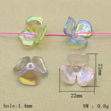 200pcs UV Clear Powder Flower Beads Jewelry Findings