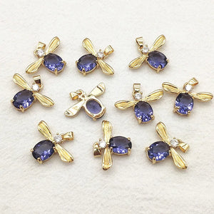 50pcs CZ Crystal Charm For Necklace Earring, DIY Jewelry Findings