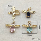 50pcs CZ Crystal Charm For Necklace Earring, DIY Jewelry Findings