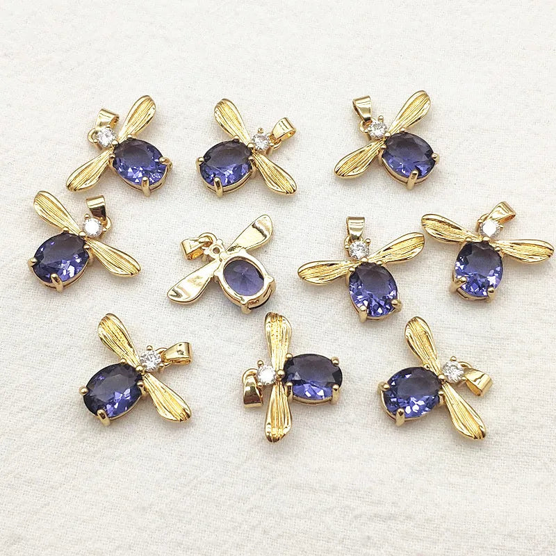 50pcs CZ Crystal Charm For Necklace Earring, DIY Jewelry Findings