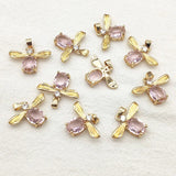 50pcs CZ Crystal Charm For Necklace Earring, DIY Jewelry Findings
