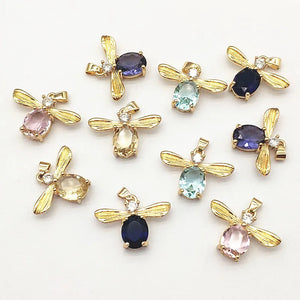 50pcs CZ Crystal Charm For Necklace Earring, DIY Jewelry Findings